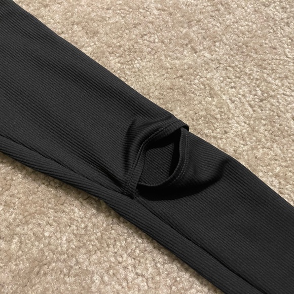 Women’s Free People FP Movement Ribbed Back Zip Long Sleeve Crop Top Black Sz S - Picture 7 of 8